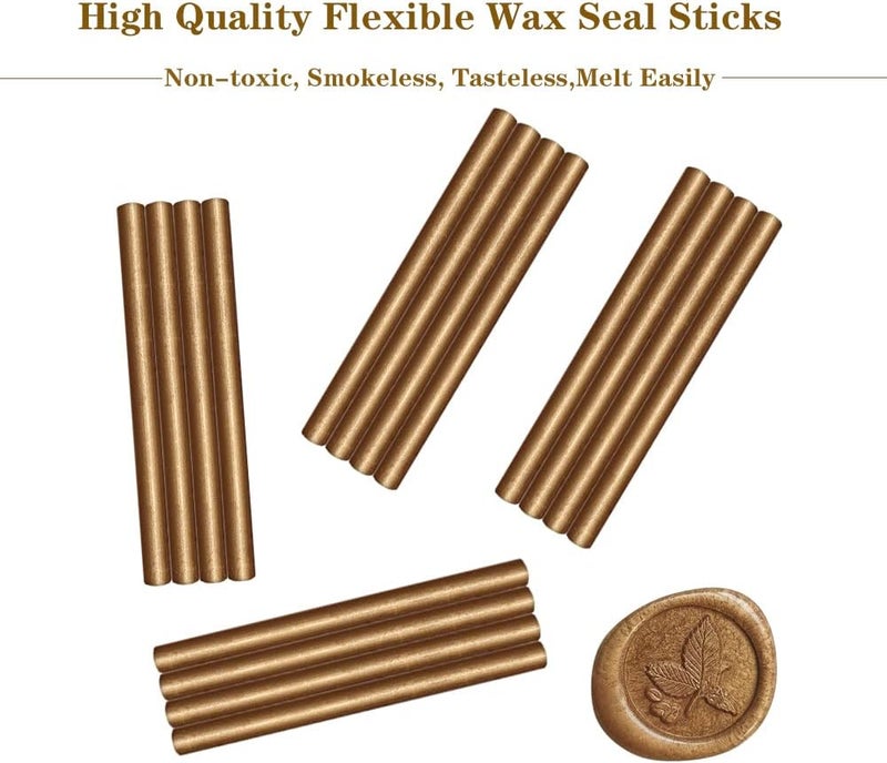 ANBOSE Wax Seal Sticks, 16 Pieces Glue Gun Sealing Wax Sticks for Wax Seal Stamp, Brown Wax Seal Stick for 0.44 Inch Glue Gun, for Wedding Invitations, Cards, Envelopes - Image 3